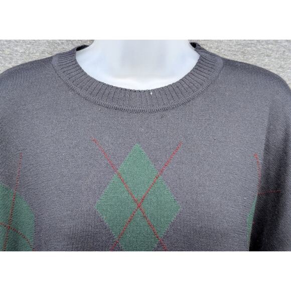 PRINGLE OF SCOTLAND Womens Sweater - Gray/Green, Argyle, Lambswool, Size M - Picture 2 of 6